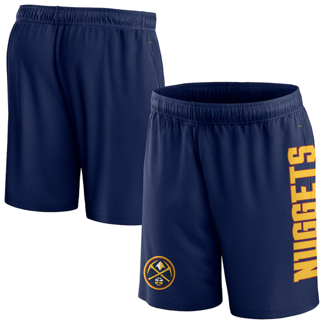 Men's Denver Nuggets Navy Post Up Mesh Shorts(Run Small)